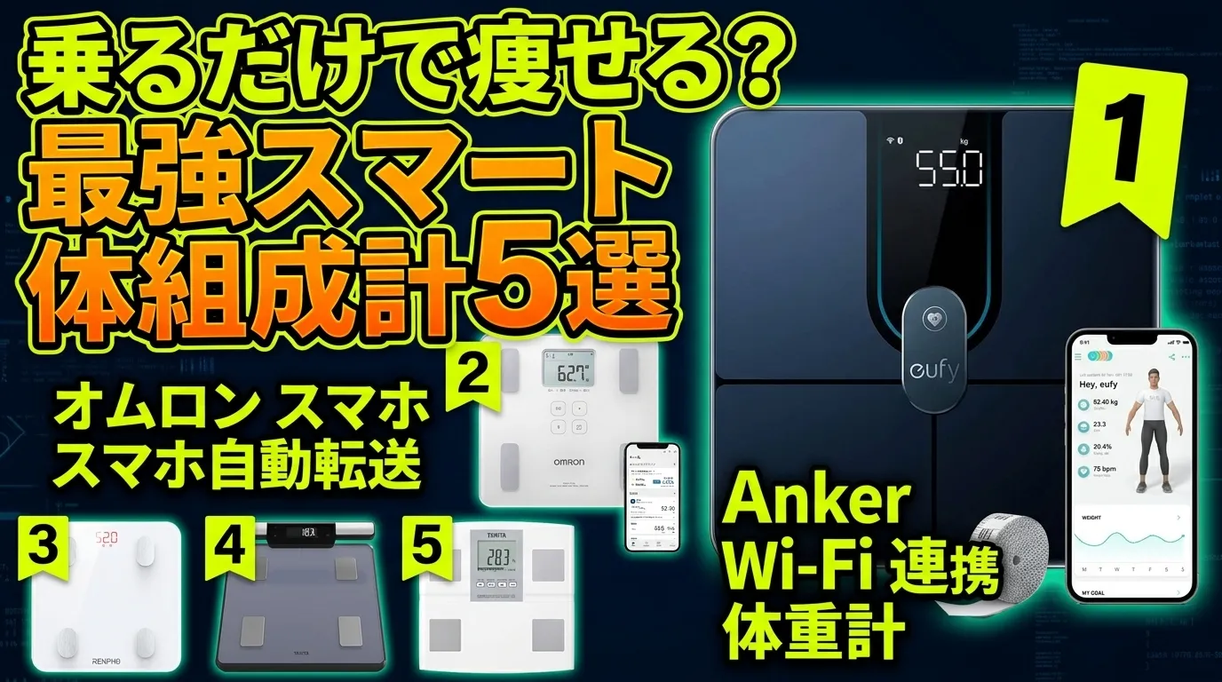 【2026年最新】絶対買いの体重計おすすめTOP5！タニタ・オムロン・スマホ連携モデルを徹底比較